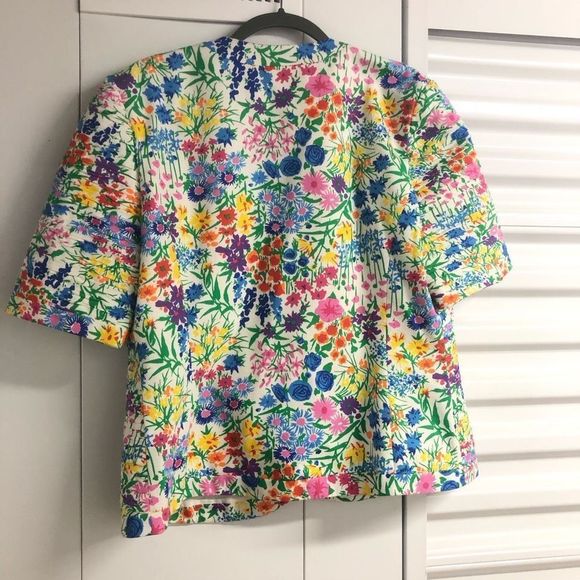 Carelle 🐾  Floral White Open Jacket Blazer Size 14 - Picture 2 of 6